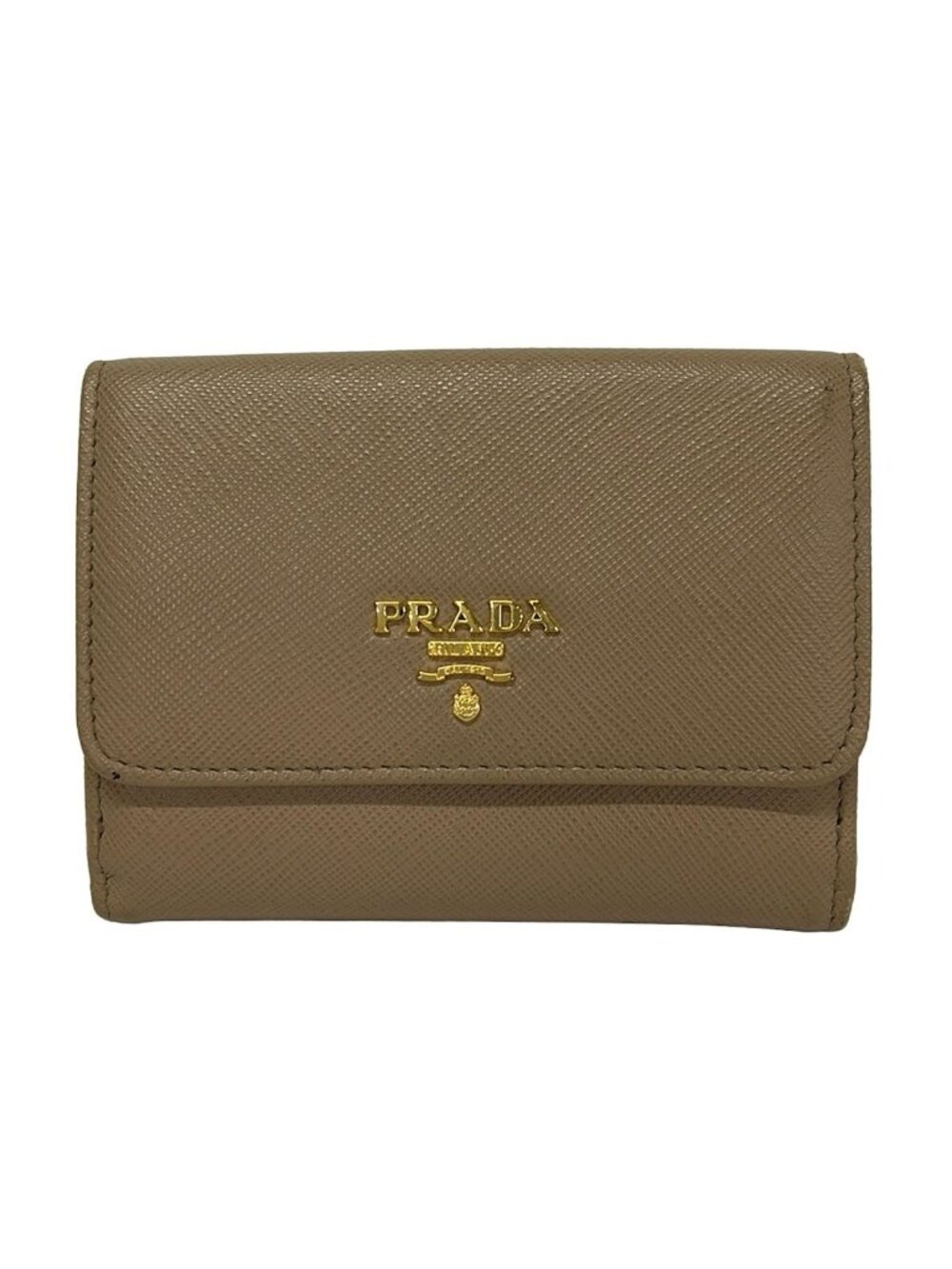 Prada Snap Wallet Beige Leather